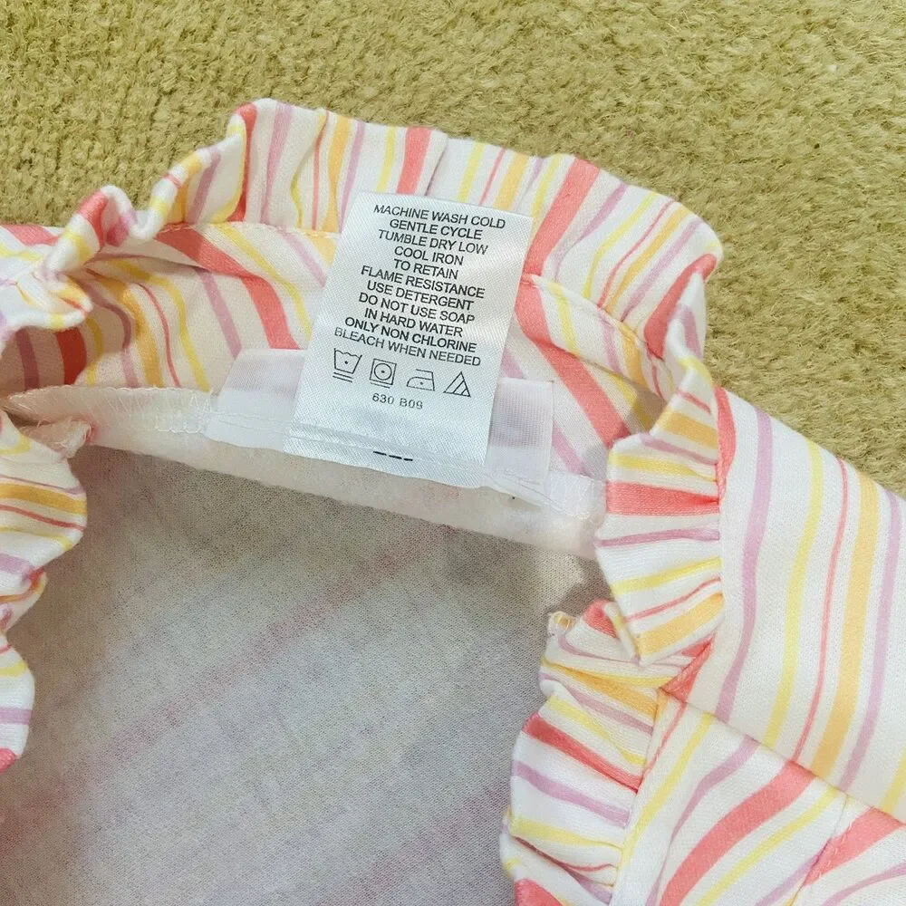 Kit’s Striped Nightie Girls Size M American Girl Pjs Pajama Dress Like Your Doll